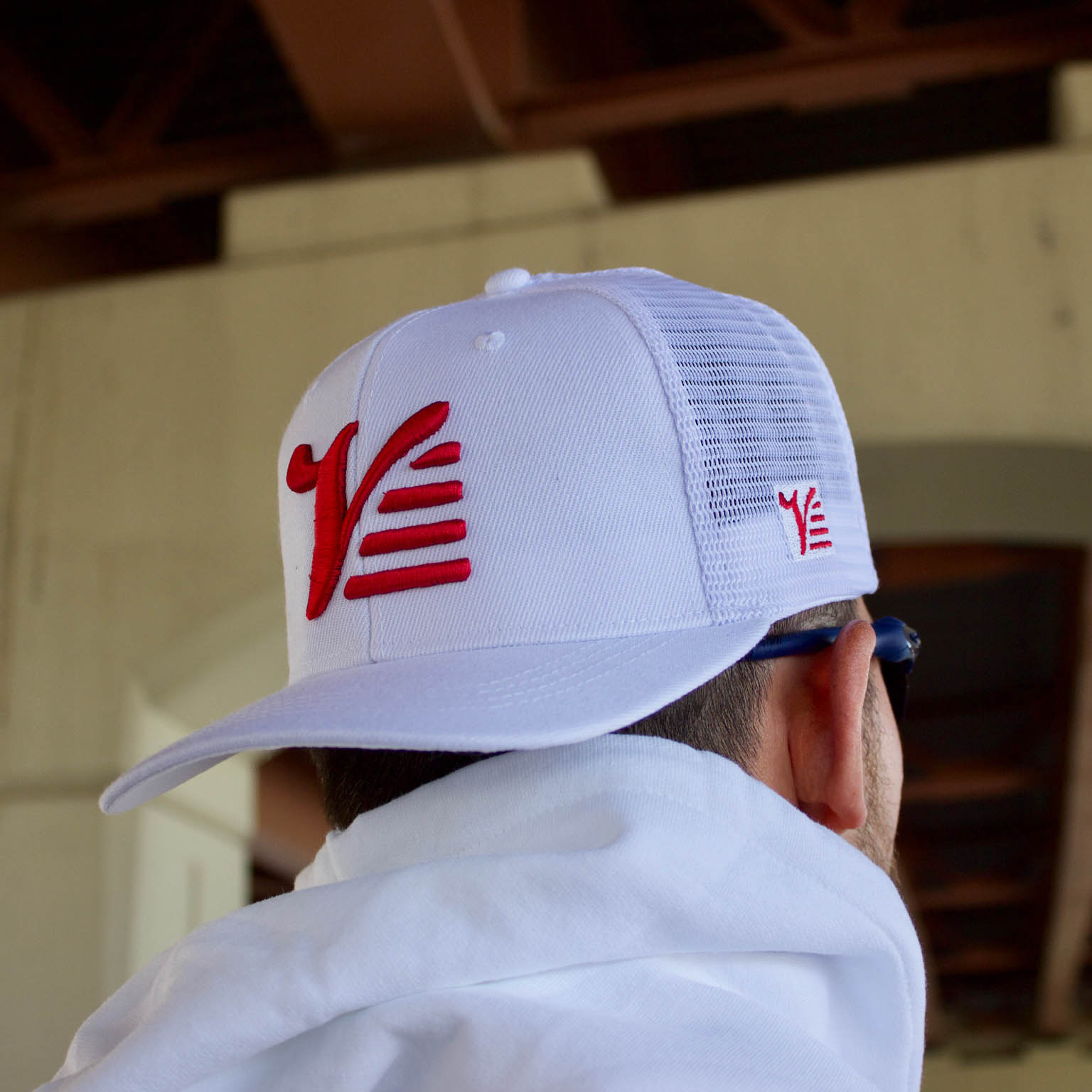 Trucker Hat White/Red – Valle Sporting Goods - Main Image